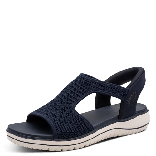 Sandale compensée Jana pour éviter le mal de pieds, plateforme sable confortable