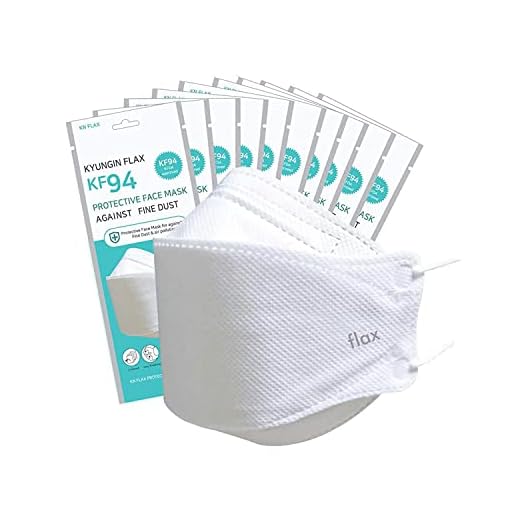 KF94 - Face Protective Mask for Adult (White) [Made in Korea] [10 Individually Packaged] KN FLAX 4-Layers Premium KF94 Certified Face Safety White Mask for Adult [English Packing]