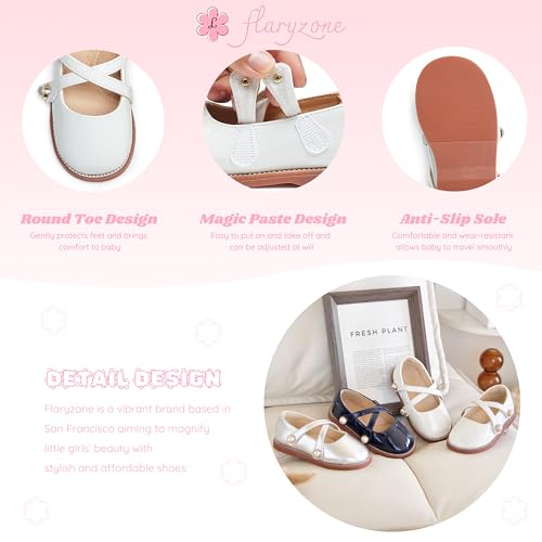 Image of Flaryzone Toddler Little Girl Mary Jane School Uniform Oxfords Flat Dress Shoes