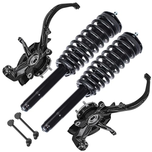 Image of Detroit Axle - Front Steering Knuckles & Wheel Hub Bearings Struts Sway Bars Kit Replacement for Fusion Milan MKZ - 6pc Set