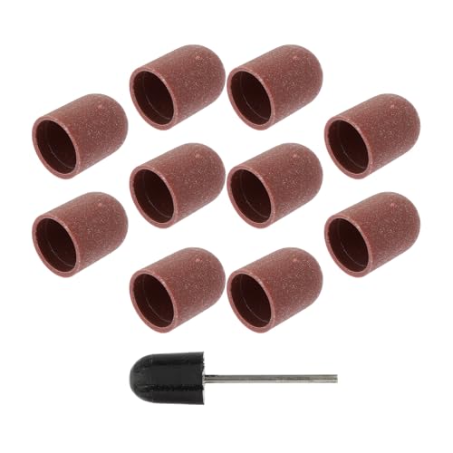 TOGEVAL Juego de 10 Brocas para Uñas Tapas de Lijado Anti-Oxidación, Portátiles y Fáciles de Usar para Manicura y Pedicura en Cualquier Lugar