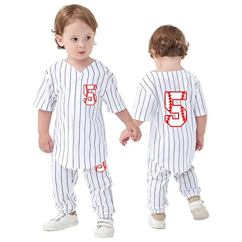 Image of Yuji Itadori 5th Baseball Birthday Outfit Birthday Shirt Set Kids Boy 5 Years Olds Sports Jersey Tops Pants