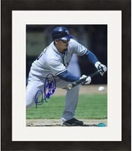 Autograph Warehouse 422075 Dioner Navarro Autographed 8 x 10 in. Photo Tampa Bay Devil Rays Matted & Framed