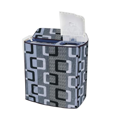Image of Polyester Semi-Automatic Washing Machine Cover For Compatible 7Kg - 8Kg Dustproof WM Cover 20