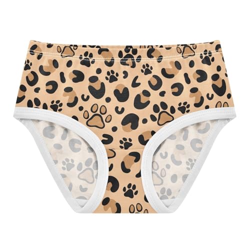 Girls Underwear Soft Cotton Leopard Paw Print Kids Panties in Sizes 2/3t, 4t, 5t, 6 and 8