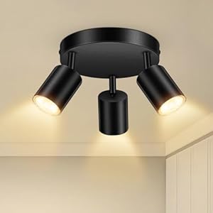 AUQUEE LED Deckenleuchte Deckenstrahler, LED Deckenspots GU10 3 Flammig Schwarz Lampen Küchenlampe Wohnzimmer, Flurlampe Hanging Lamp Ceiling Modern für Flur, Küche (Ohne Leuchtmittel)