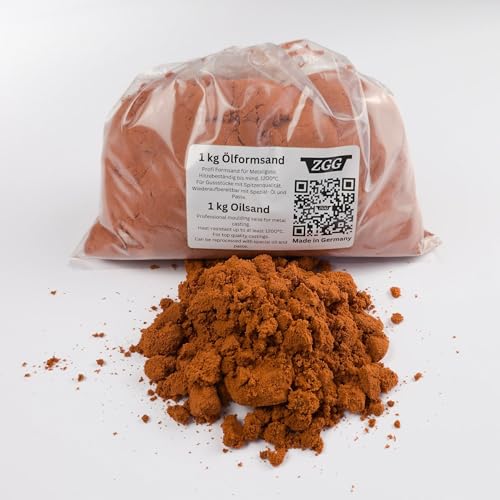 Sable de moulage à l'huile pour fonte métallique, fabriqué en Allemagne, +100 g de talc pour 5 kg et 10 kg, pour métaux légers et lourds, grain très fin,...