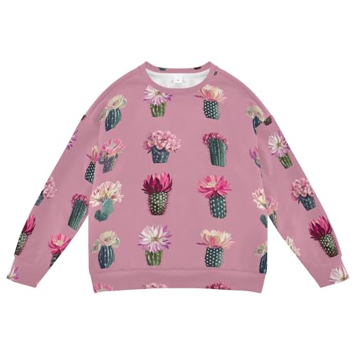 JUNZAN Retro Cactus Blush Kids Boys Hooded Sweatshirt Crewneck Boys Sweat Shirt Party 4T - Main Image