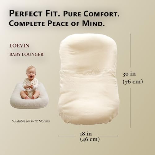 Image of Baby Lounger Play Mat,Baby Lounger for Newborn Tummy Time for Babies in Flat Surface,0 Angle Newborn Loungers Babies Nest for Boys & Girls 0-12 Months(English Apricot)