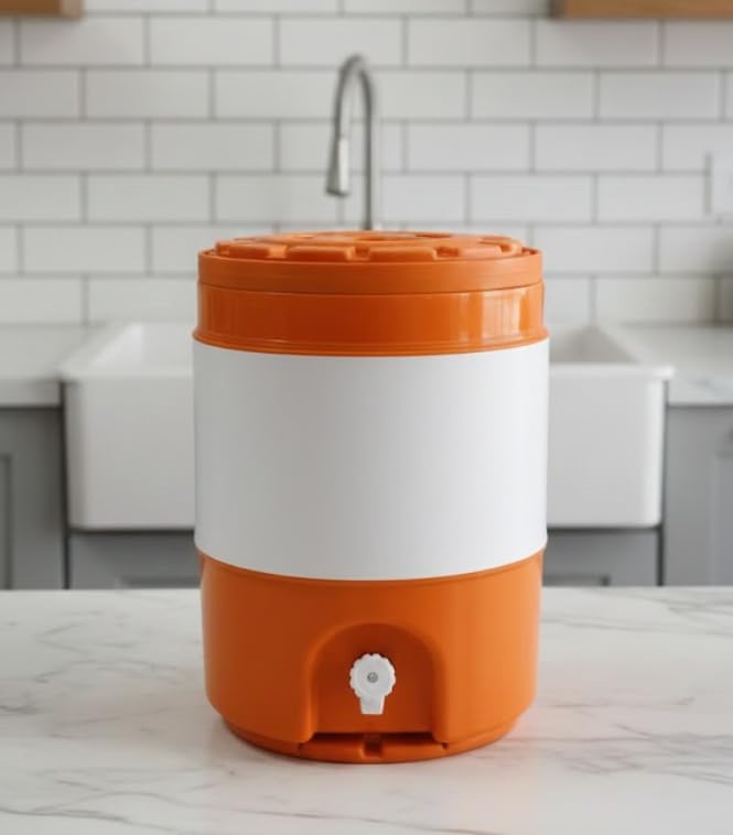 Image of Aqua Cool Water Jug | Long-Lasting Cooling up to 30 Hours | Heavy-Duty Insulated Water Container (Orange, 20 litres)