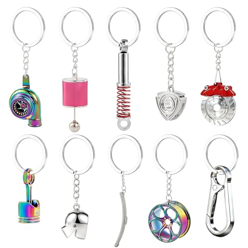 Siouensen 10 Pcs Keychain for Men,Made of metal Materials.Cool Keychain.The First Choice for Car...