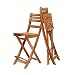 Produktbild Interbuild Sofia Außenterrasse Barstuhl Holz Faltbarer Barhocker mit Rücken 2 Stück/Packung 1070x528x400mm goldenes Teakholz