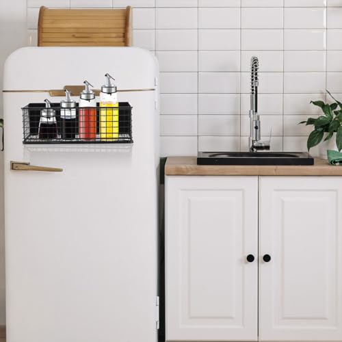 VOSAREA 2pcs Magnetic Organizer Storage Racks Rounded Corner Design for Spice Jars and Bottles, Iron Material Space Saving Magnetic Shelf for Washer and Microwave - Image 4