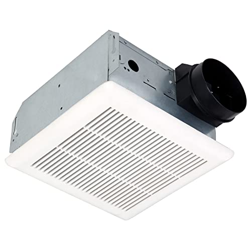 Beleeb SN50 Bathroom Exhaust Fan, 50 CFM, 2.5 Sones, Ceiling or Wall Mount Ventilation Fan with Hanger Bars, White
