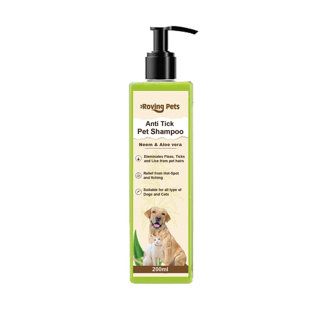 Roving Pets Anti Tick Pet Shampoo For Dogs And Cats 200Ml,Dog Shampoo,Removes Ticks,Fleas And Lice All Type Of Dogs And Cats (B0CWVVWYJ4) Amazon Price History, Amazon Price Tracker