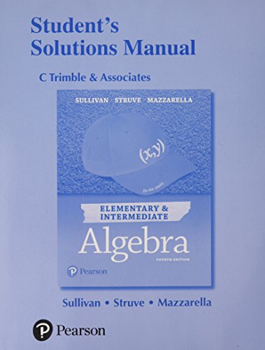 Student Solutions Manual for Elementary & Inter... 0134592336 Book Cover