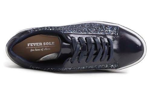 Image of FEVERSOLE Women's Fashion Sparkle Platform Rhinestone Party Holiday Wedding Sneakers