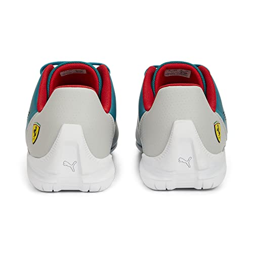 PUMA Puma Mens Ferrari Drift Cat Decima Sneaker, Green Lagoon-Cool Light Gray-Puma Mens White, 9.5