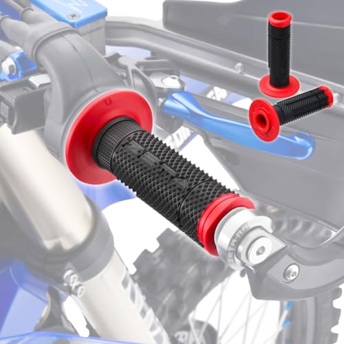 ジータレーシング(ZETA RACING) エッジグリップ レッド/ブラック オープンエンド ハンドル径Φ22.2mm用 全長約120mm 左右セット ハーフワッフル 高いグリップ力 操作性に優れる オフロードレース向け D4918