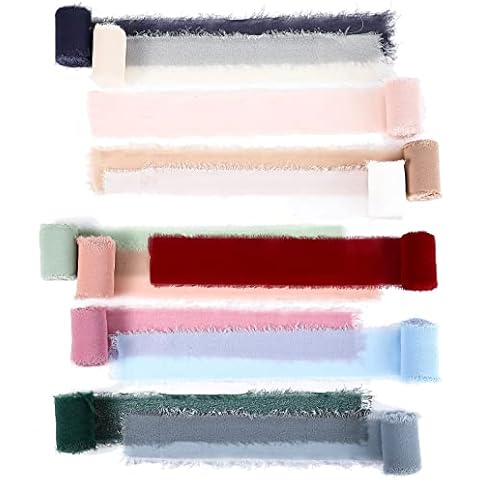 12 Rolls Handmade Fringe Chiffon Ribbon Cover