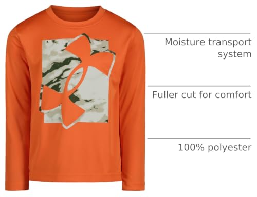 Image of Under Armour Boys' Long Sleeve Logo Graphic T-Shirt, Lightweight & Breathable, Relaxed Fit