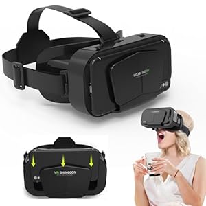 VR Virtual Reality Headset, Mini VR Headset for 3D Movie Video Game Playing VR Glasses for Adult & Kids VR Goggles for iPhone 16 15 14 13 Pro Max + Samsung Galaxy S25 S24 S23 S22 ETC 5-7.2″ Cellphone