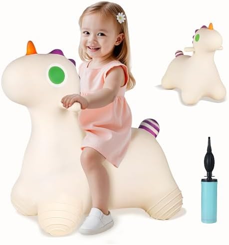 Bouncy Pals Unicorn Hopping Horse, Toddler Girls Inflatable Bounc...