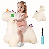 Bouncy Pals Unicorn Hopping Horse, Toddler Girls Inflatable Bouncing Animal Hopper Toy, Baby Indoor Ride on Bouncer, Kids Outdoor Activity Jump Toy, First Birthday Gifts for 18 24 Month 2 3 4 Year Old