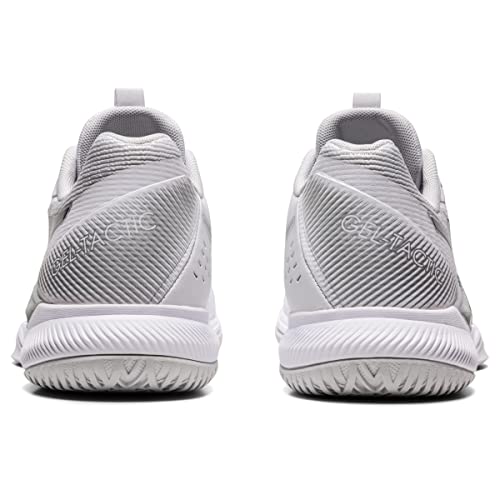 Asics Women's Gel-Tactic Indoor Sport Shoes, 8, White/Pure Silver #TOP4