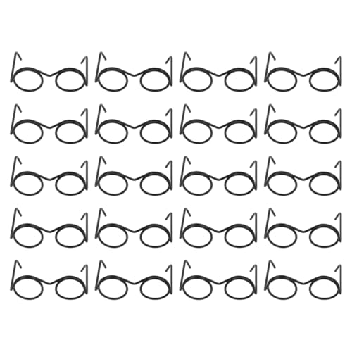 ifundom Mini Gafas De Muñeca En Miniatura De Metal Sin Cristal Accesorios para Casa De Muñecas Decoración Manualidades 1.18X0.86X0.47In