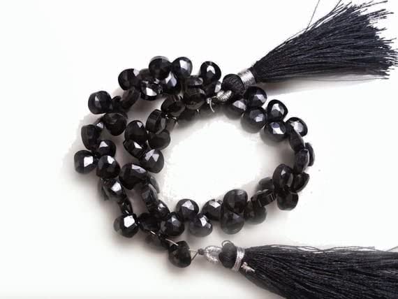 Spinelle noire facettée cœur perles naturelles pour en finir avec les bijoux ternes