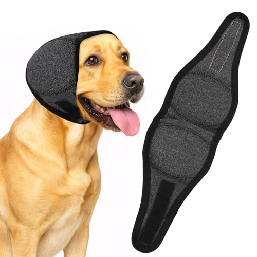 Hunde-Ohrenschützer, wasserdichte Hunde-Ohrenschützer, verstellbare Hunde-Lärmschutz-Ohrenschützer, bequeme Hunde-Ohrenschützer für Lärmschutz, für Bad, Pflege, Angstlinderung (M, Grau)