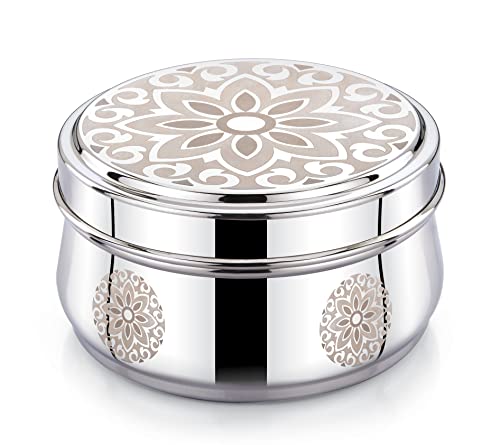 Image of Expresso Stainless Steel Multipurpose Set of 3 Laser Printed Lunch Box /Dabba Food Storage Containers Box Serving Set |,Size : 300ml, 450ml & 650ml