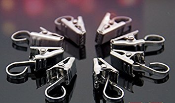 Magnoloran 30 Pack Party Light Hanger Stainless Steel Clips with Hook Multifunction Outdoor Activities Wire Holder for Party Supplies, Curtain, Photos, Home Decoration