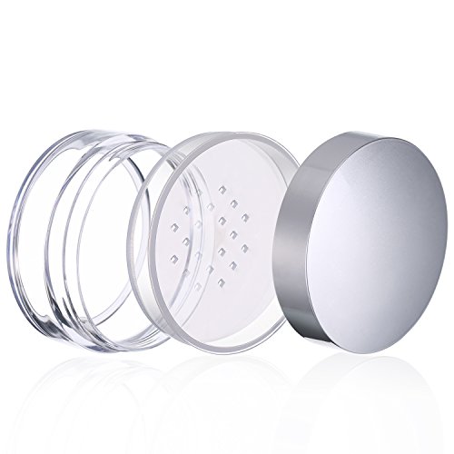 Hotop 3 Pieces 50 ml Plastic Empty Powder Case Face Makeup Jar Travel Kit Blusher Cosmetic Makeup Containers with Sifter and Lids4