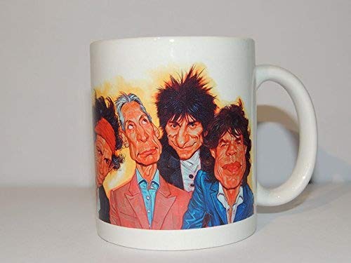 TM - Inspired by Stones Mick Jagger Keith Richards Caricature Guitars - Rock Music - Mug Cup Ceramic 330ml