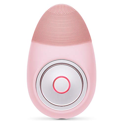 Preisvergleich Produktbild Gesichtsbürste, MANLI Silikon Gesichtsreinigungsbürste Reinigung und Massage, wasserfest Reinigungsbürste Gesicht Vibration mit warm Rotlicht Massage, für jeden Hauttyp geeignet