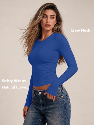 Image of Trendy Queen Womens Long Sleeve T Shirts Fall Fashion Basic Y2K Tops 2026