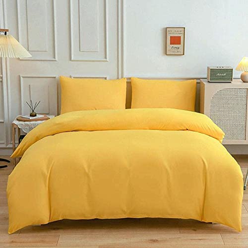 Duvet Funda Queen Amarillo Ropa de Cama Microfibra con 2 Fundas 2