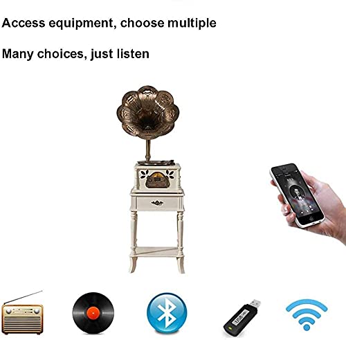 JRZTC Platine Vinyle Gramophone Tourne-Disque rétro Bluetooth Haut-Parleur Vintage Bois phonographe cuivre Corne avec… - Les Beatles, Paul McCartney, John Lennon, RIngo Starr, George Harrison JRZTC Platine Vinyle Gramophone Tourne-Disque rétro Bluetooth Haut-Parleur Vintage Bois phonographe cuivre Corne avec… – Image 4
