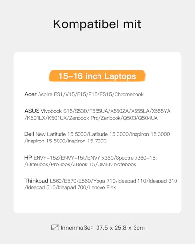 Inateck Laptoptasche Hülle Kompatibel mit 15,6-16 Zoll Laptops – Ansicht 2