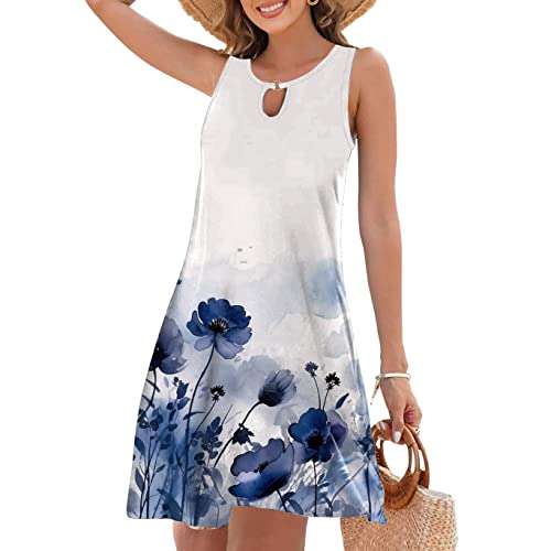 Vestido longo de fenda feminino de verão 2023 moda estampa boêmia saída de praia gola redonda vestid