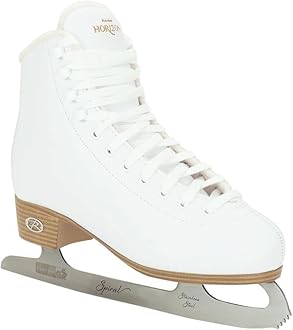 Unisex Horizon Recreational Ice Skates - Supportive Uppers with Plush Padded Lining, Smooth Stainless Steel Blades, and PVC Soles - White - 4