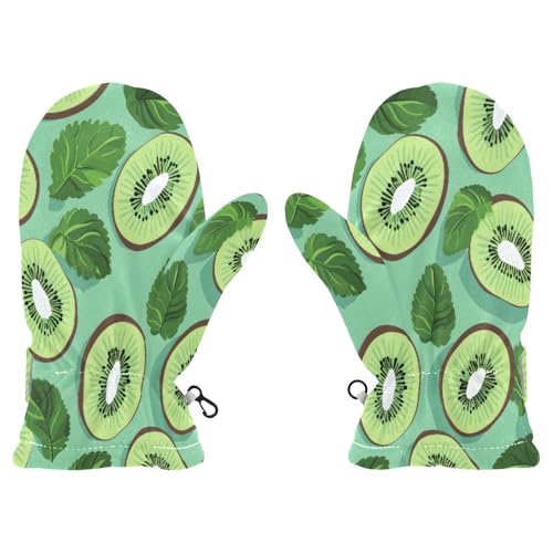 Kid's Winter Gloves Children Warm Gloves Mint Kiwifruit for Boys Girl Age 2-4 Years