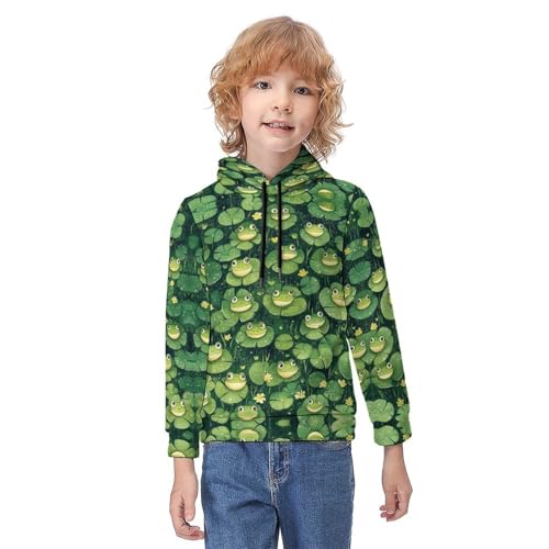 Sweat à capuche grenouille avec cordon réglable et manches longues confort
