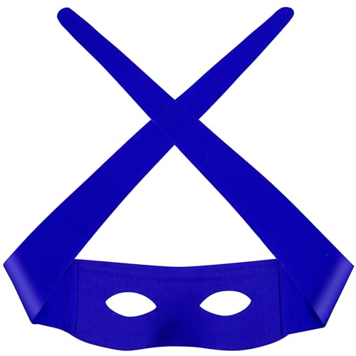 Lavwix 1 Pack Blue Halloween Costume Eye Mask, Hero Mask Masquerade Style Costume Party Accessories for Halloween Dress Up, Role Play