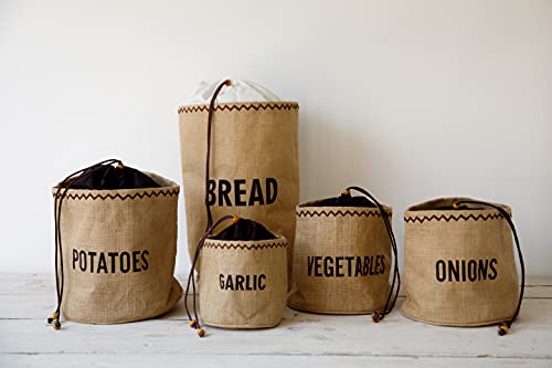 Natural Elements Eco Garlic Storage Bag with Drawstring, Jute / 1% Cotton, Brown - Image 3