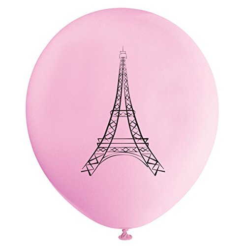 Paris Balloons, 12inch (16pcs) Eiffel Tower Girl Baby Shower or Birthday Party Decorations Supplies