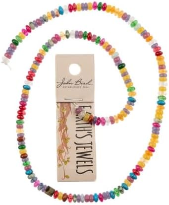 John Bead (2x4mm) Mix 3 Donut Semi Precious Quartz Earth’s Jewels Semi-Precious 15in Strand for Necklaces, Bracelets, Jewelry Making, Crafting, DIY Beading