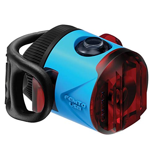 LEZYNE Femto Drive USB Rear Cycling Light - Blue, 5 Lumen/Rechargeable Battery Bright LED Dark Night Red Tail Be Seen Traffic Bike Cycle Commute City Street Safety Mountain Road MTB Ride Accessories
